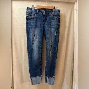 ⚫️ BOGO Wallflower Distressed Blue Jeans with Cuffed Hem size 7